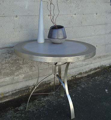 Silver Leaf Steel Table