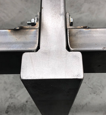 Custom steel table base